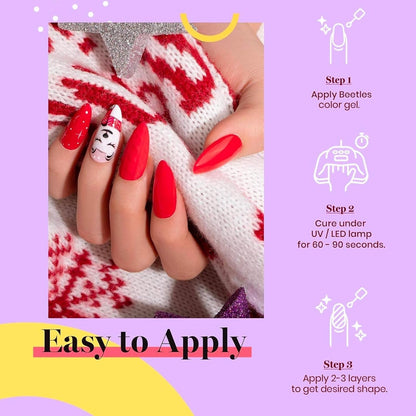 Beetles Gel Nail Polish, 1 Pcs 15Ml 0.51 FL.OZ Red Color Soak off U V LED Gel Polish Nail Art Design Manicure Salon DIY Salon Gel
