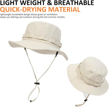 Outdoor Quick-Drying Sun Hat for Men, Summer Man Foldable Sun Protection Wide Brim Sun Hats Bucket Hats Beach Hat UPF 50+