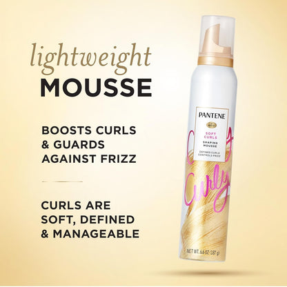 Curl Mousse for Curly Hair, Tames Frizz for Soft Touchable Curls, 6.6 Oz Each (Pack of 3)