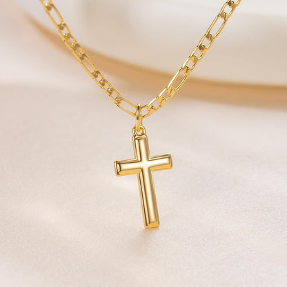 Gold Cross Necklaces for Women 14K Gold Necklaces for Women Crosses Necklace for Womens Classic Simple Cross with Clean Lines Crosses Pendant for Womens Chain Necklace