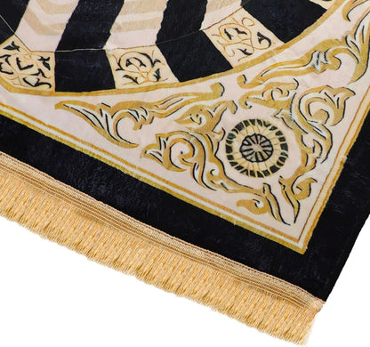 Thick Padded Muslim Prayer Rug Traditional Patterns Islam Prayer Mat with Tassels, Comfort Kneel Floor Carpet Islamic Namaz Rug Praying Mat Home Decor, Eid Ramadan Rug for Men Women Kids
