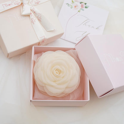Fabric Flower Brooch Pin by  – Floral Brooch Pin, Handmade Gift Ideas, Gift for Her, Gift for Mom, Bridesmaid Gift, Valentines Day Gifts (Cream Chiffon)