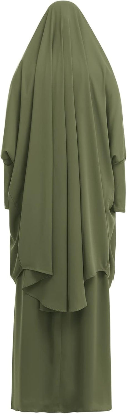 Kaftans Women Full Length Long Sleeve Dubai Muslim Modest Islamic Clothes Casual Maxi Dress Evening Gown+Hijab