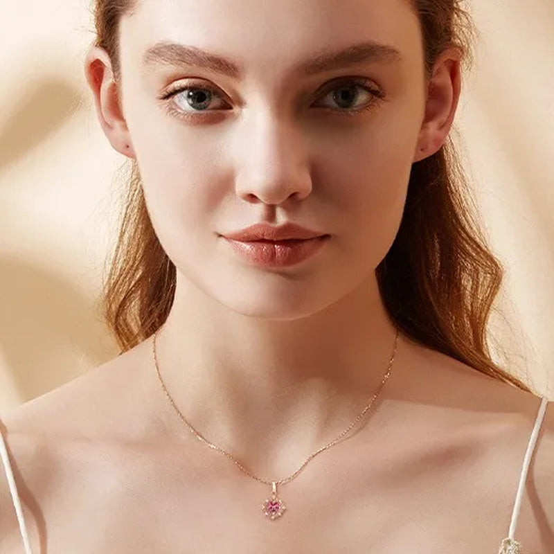 new High-end temperament  Ruby Zircon AAAs Necklace Gold-plated  Lady  Evening party Necklace - WORLD TIME VISITS