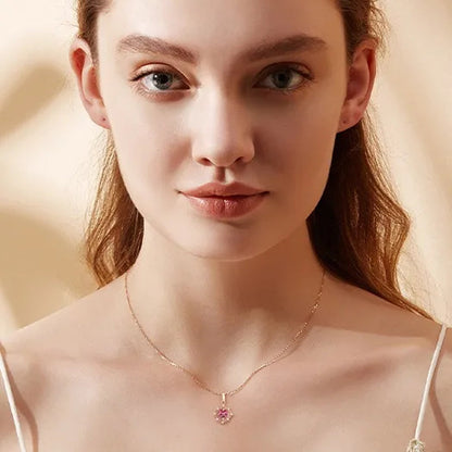 new High-end temperament  Ruby Zircon AAAs Necklace Gold-plated  Lady  Evening party Necklace - WORLD TIME VISITS