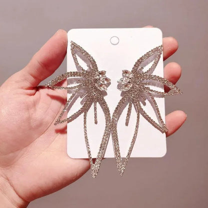 New Exaggerated Rhombus Glitter Crystal Diamond Earrings Creative Fashion Ladies Pendant Earrings Jewelry - WORLD TIME VISITS