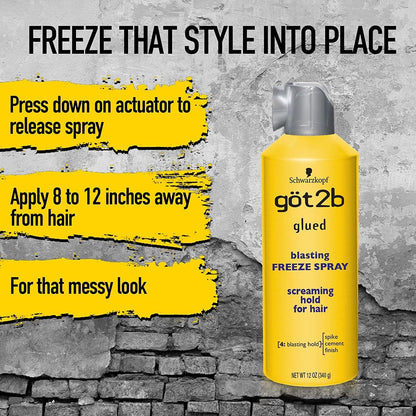 Glued Blasting Freeze Hairspray, 12 Oz, Pack of 2