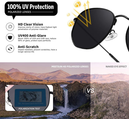 Polarized Hexagon Sunglasses for Women Men Polygon Square Sun Glasses UV400 Protection Metal Frame
