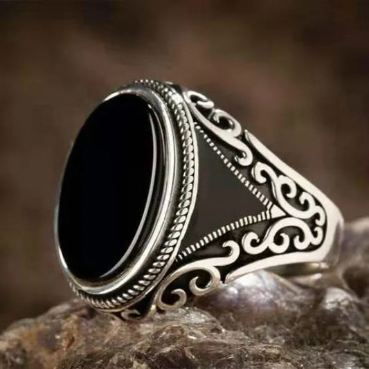 Men'S Fashion Vintage Carved Ring Noble Gentleman Engagement Wedding Banquet Accessories Boyfriend Birthday Father'S Day Gift Jewelry Ring Size US5-14