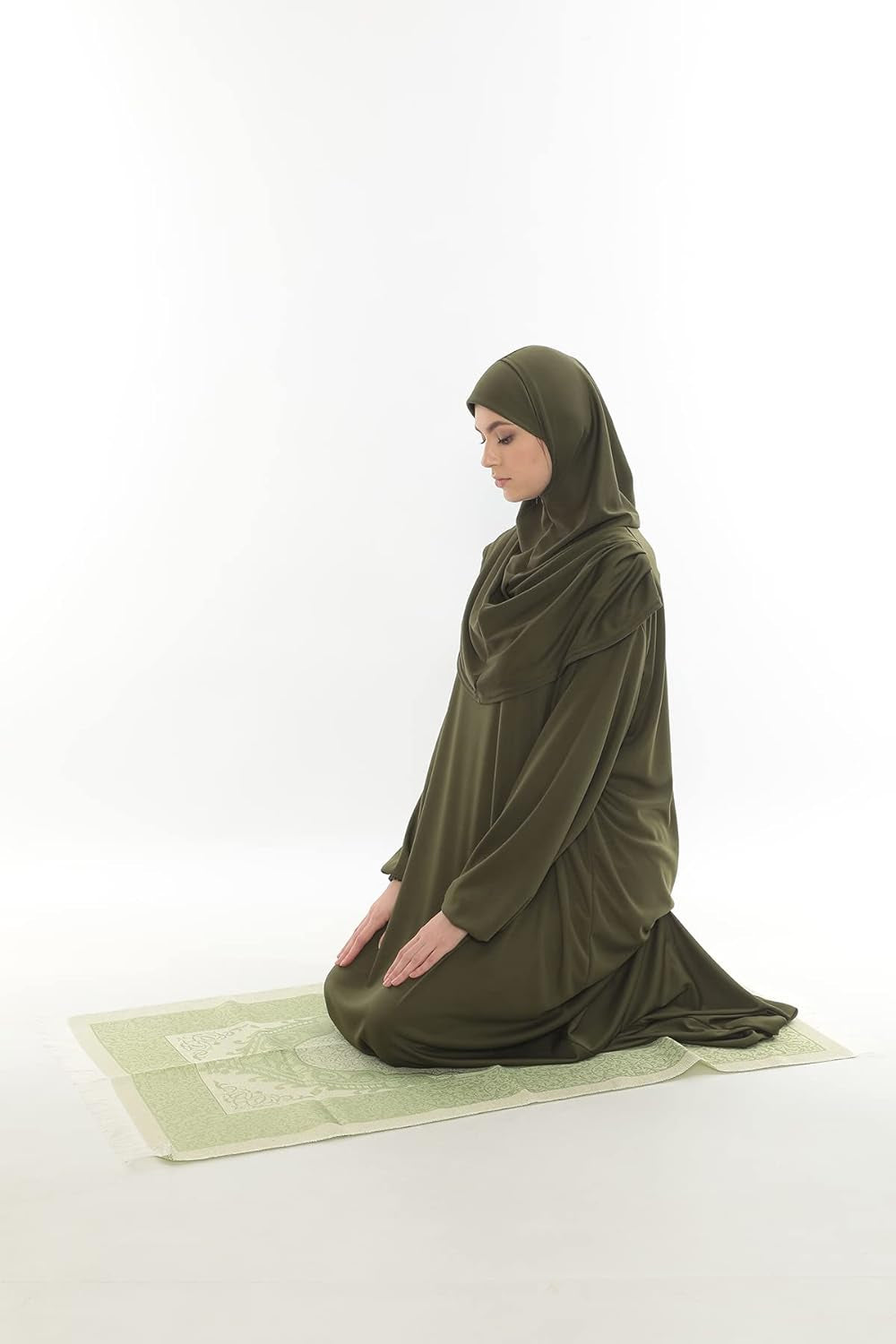 Prayer Dresses for Women Muslim Outfits Abaya One-Piece Niqab Burka Hijab Islamic Prayer Rug & Beads, Islamic Set