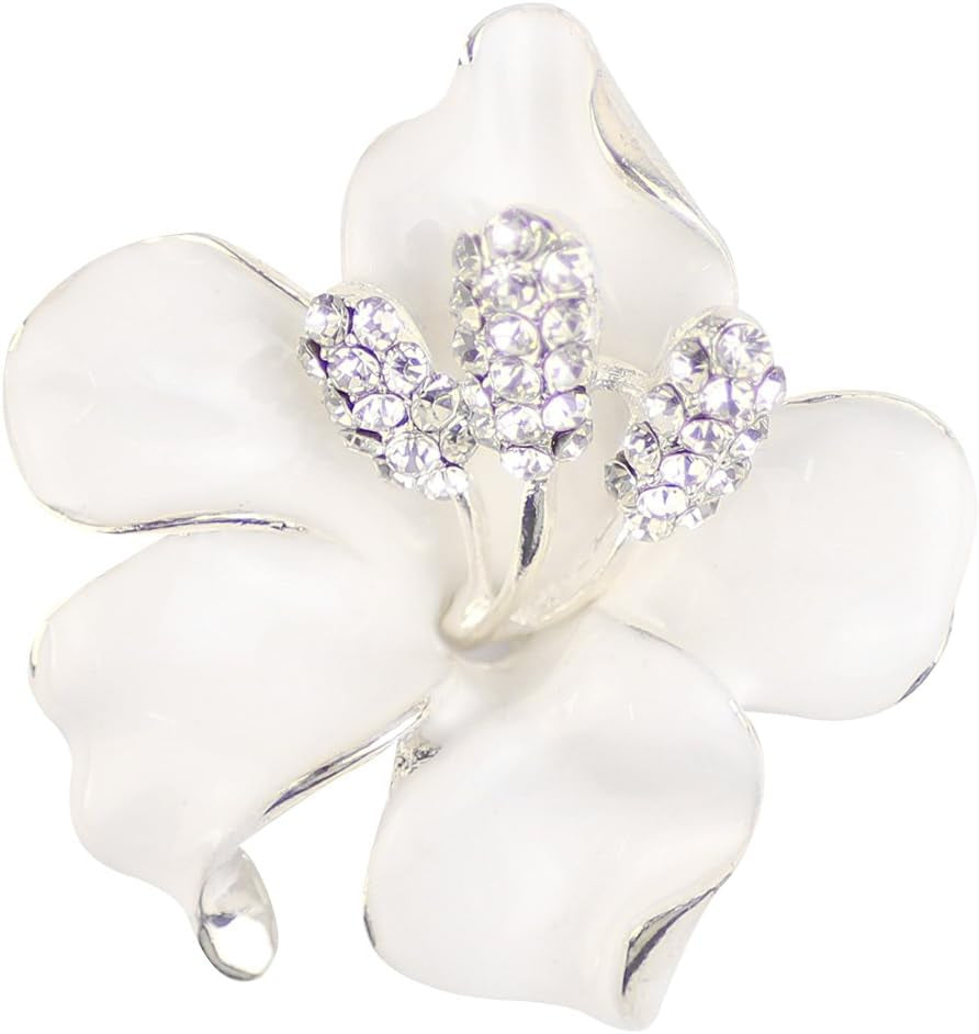 Brooch Pin for Women Flowers Brooch with Created Crystal | Elegant Brooches and Pins for Women | Pearl Brooches for Women with Flower Pins | Designer Brooch Collar Pins for Women, Purple/White/Red, 29.8G