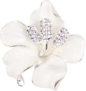 Brooch Pin for Women Flowers Brooch with Created Crystal | Elegant Brooches and Pins for Women | Pearl Brooches for Women with Flower Pins | Designer Brooch Collar Pins for Women, Purple/White/Red, 29.8G