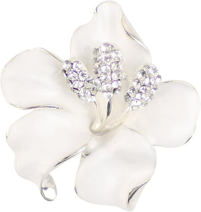 Brooch Pin for Women Flowers Brooch with Created Crystal | Elegant Brooches and Pins for Women | Pearl Brooches for Women with Flower Pins | Designer Brooch Collar Pins for Women, Purple/White/Red, 29.8G