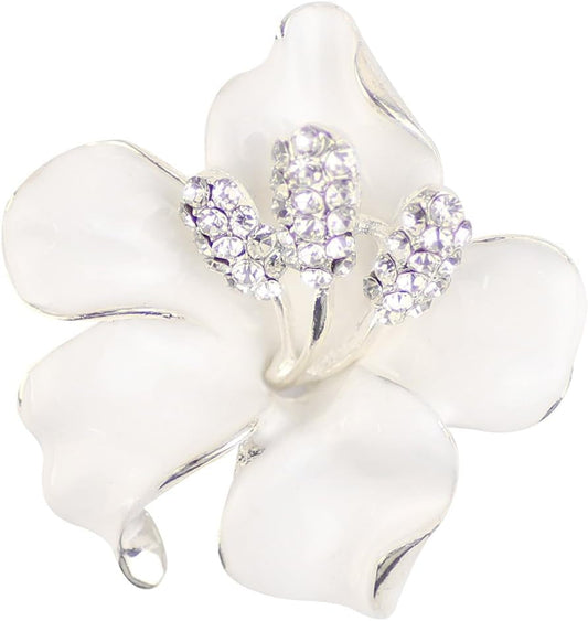 Brooch Pin for Women Flowers Brooch with Created Crystal | Elegant Brooches and Pins for Women | Pearl Brooches for Women with Flower Pins | Designer Brooch Collar Pins for Women, Purple/White/Red, 29.8G