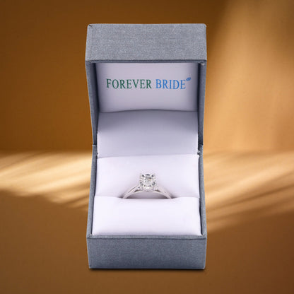 1/2 Carat T.W. round Diamond 10 Kt White Gold Miracle Plate Solitaire Engagement Ring
