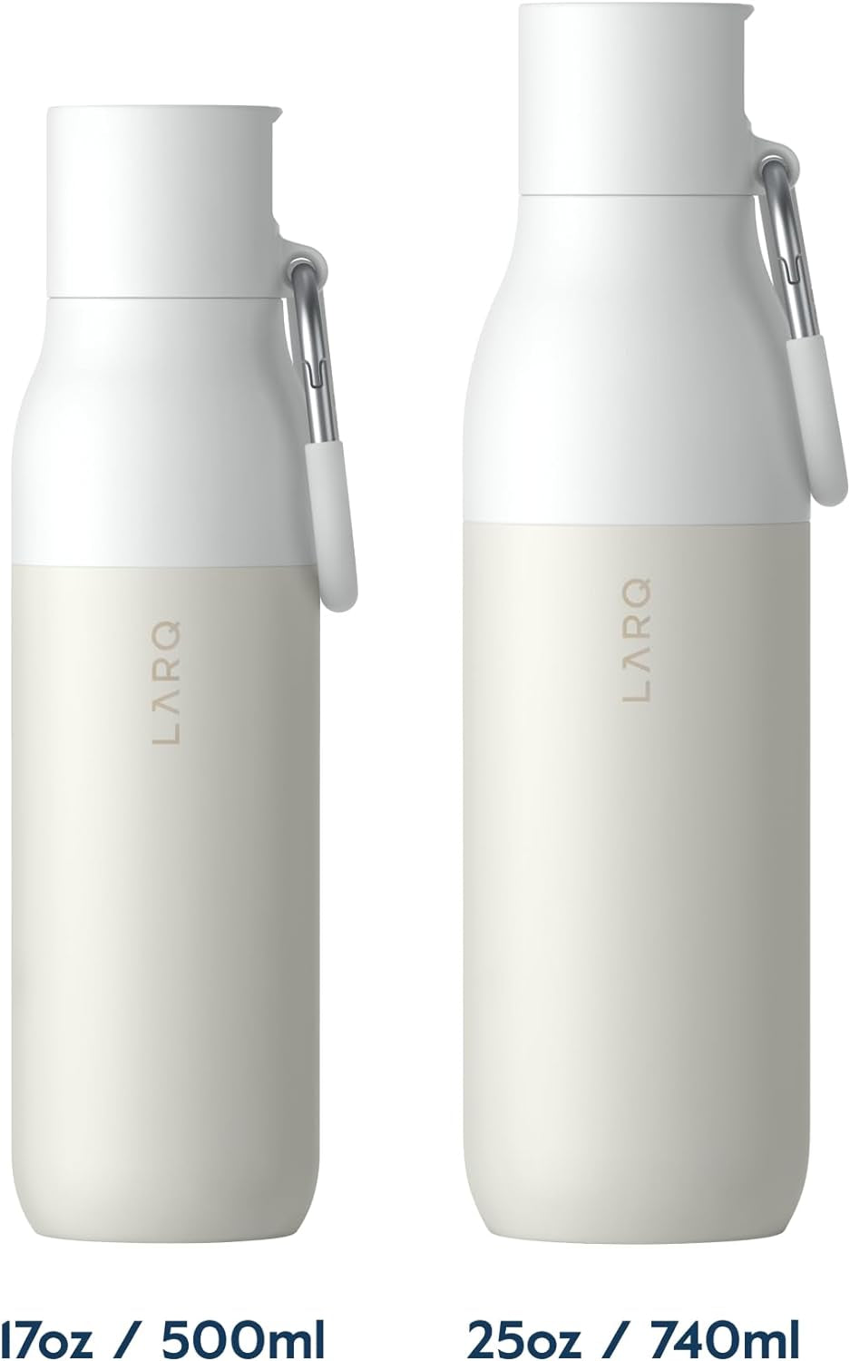 Bottle Flip Top 17 Oz - Insulated Reusable Stainless Steel Water Bottle with Straw | Thermos, BPA Free | for Sports, Gym, and Travel | Keep Drinks Cold for 24 Hours | Granite White