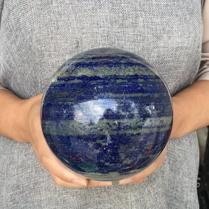 1KG+ Natural Lapis Lazuli Sphere Rock Quartz Crystal Ball Reiki Healing - WORLD TIME VISITS