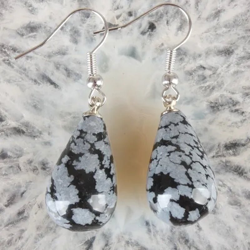 1Pair 13X22MM Amethyst Clear Quartz Lapis Lazuli Turquoise Rose Quartz Opal Obsidian Jasper Drop Cone Bead Hook Dangle Earrings