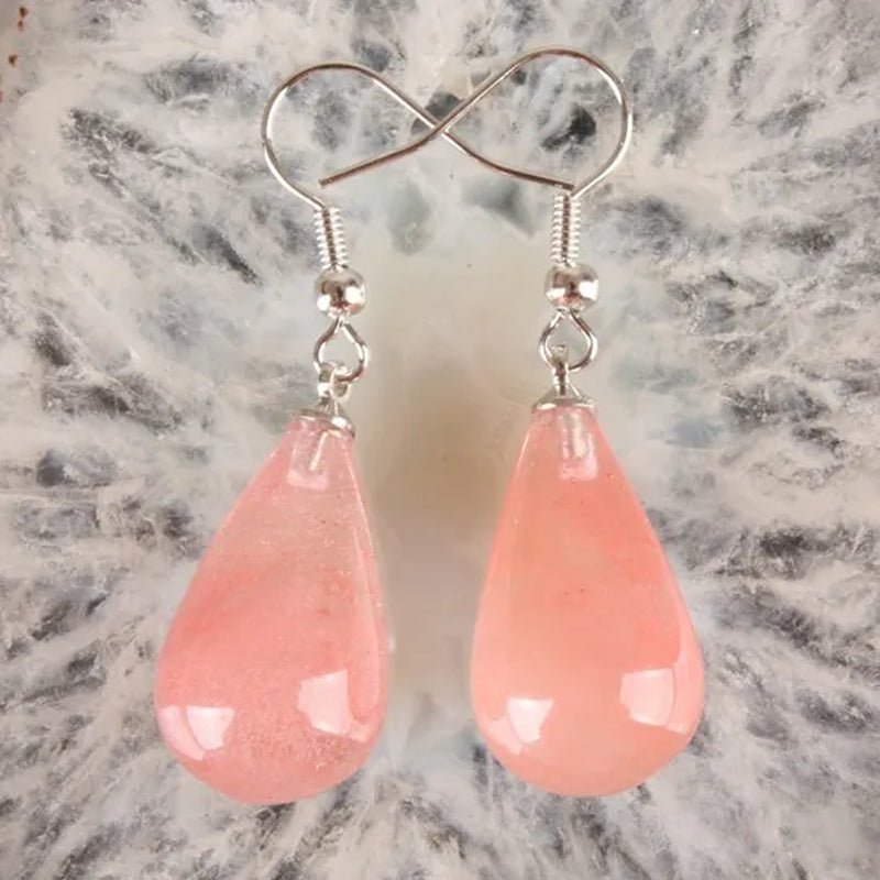 1Pair 13X22MM Amethyst Clear Quartz Lapis Lazuli Turquoise Rose Quartz Opal Obsidian Jasper Drop Cone Bead Hook Dangle Earrings