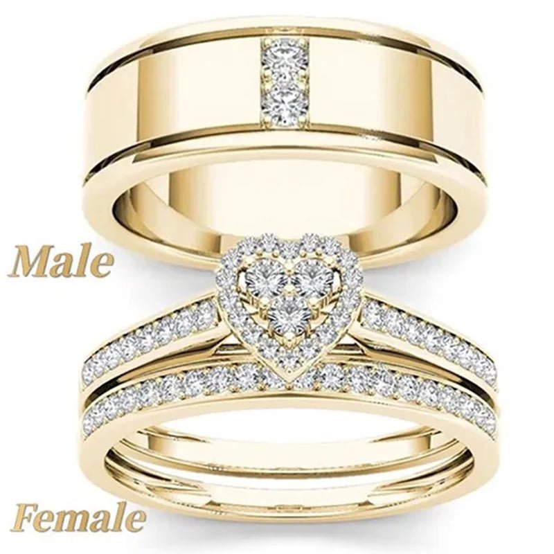 1Pc Luxury Romantic Couple Jewelry Accessories Men'S Diamond Ring Ladies Heart Diamond Couple Ring Bride Wedding Engagement Jewelry Us 6 - 11 - WORLD TIME VISITS