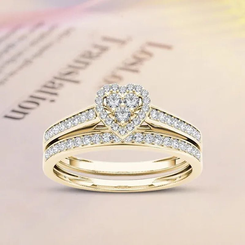 1Pc Luxury Romantic Couple Jewelry Accessories Men'S Diamond Ring Ladies Heart Diamond Couple Ring Bride Wedding Engagement Jewelry Us 6-11