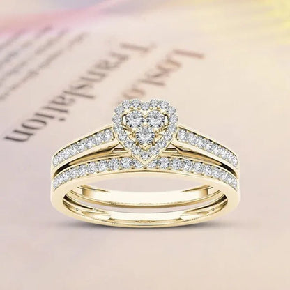 1Pc Luxury Romantic Couple Jewelry Accessories Men'S Diamond Ring Ladies Heart Diamond Couple Ring Bride Wedding Engagement Jewelry Us 6-11