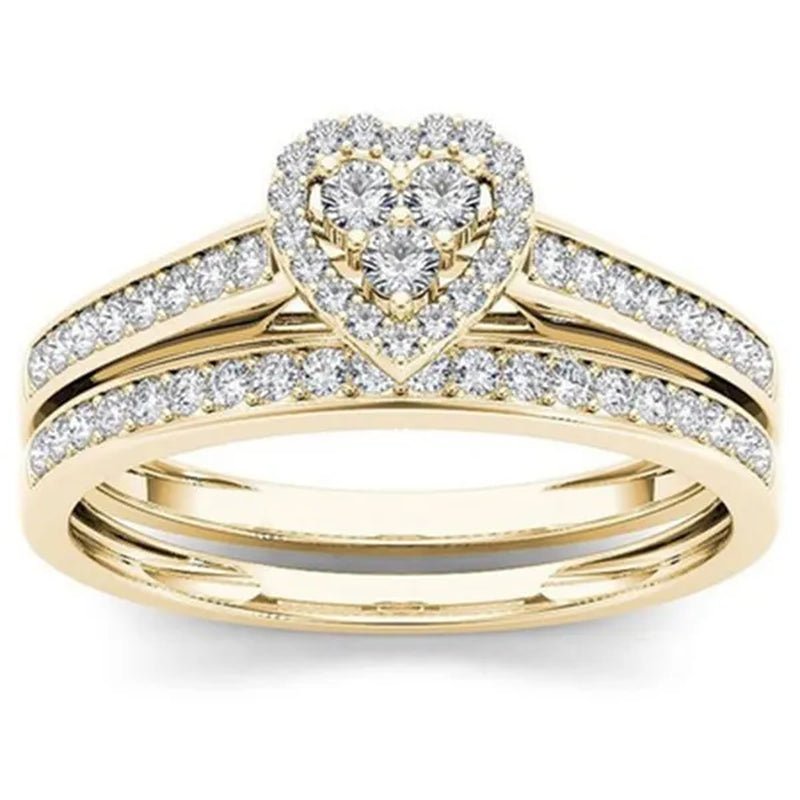 1Pc Luxury Romantic Couple Jewelry Accessories Men'S Diamond Ring Ladies Heart Diamond Couple Ring Bride Wedding Engagement Jewelry Us 6 - 11 - WORLD TIME VISITS
