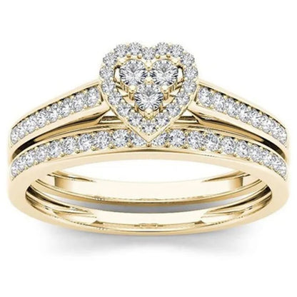 1Pc Luxury Romantic Couple Jewelry Accessories Men'S Diamond Ring Ladies Heart Diamond Couple Ring Bride Wedding Engagement Jewelry Us 6 - 11 - WORLD TIME VISITS