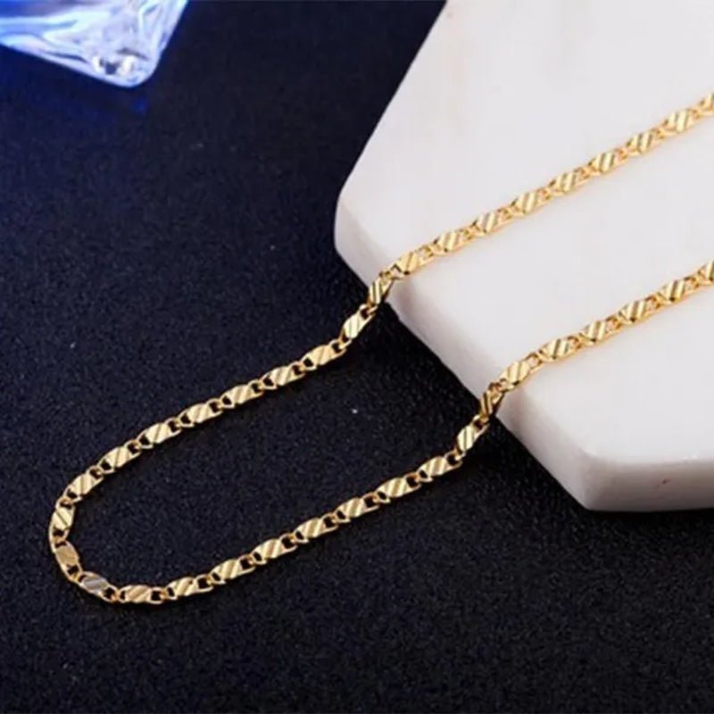 1pc/3pcs Men's Women's 16-30 Inch European Fashion Luxury Solid Chain Necklace Bridal Wedding Engagement High Jewelry Gifts