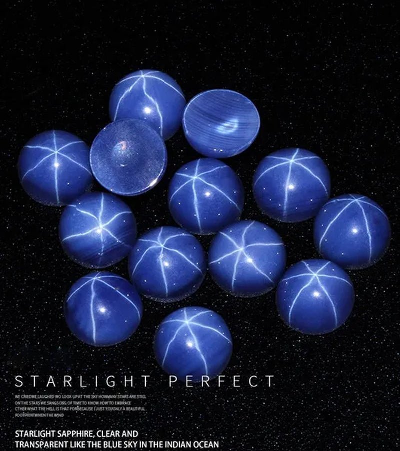 1PCS 4mm 6mm 7mm 10mm 12mm Natural Ruby Star Sappire 6 Buds Circular Cabochon Ring Size Loose Gemstone Star Gem for Diy Ring Pendant Earings Necklace