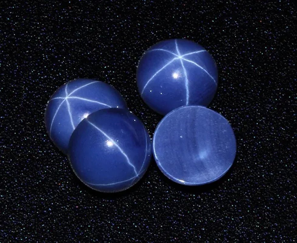 1PCS 4mm 6mm 7mm 10mm 12mm Natural Ruby Star Sappire 6 Buds Circular Cabochon Ring Size Loose Gemstone Star Gem for Diy Ring Pendant Earings Necklace