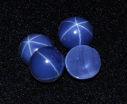 1PCS 4mm 6mm 7mm 10mm 12mm Natural Ruby Star Sappire 6 Buds Circular Cabochon Ring Size Loose Gemstone Star Gem for Diy Ring Pendant Earings Necklace