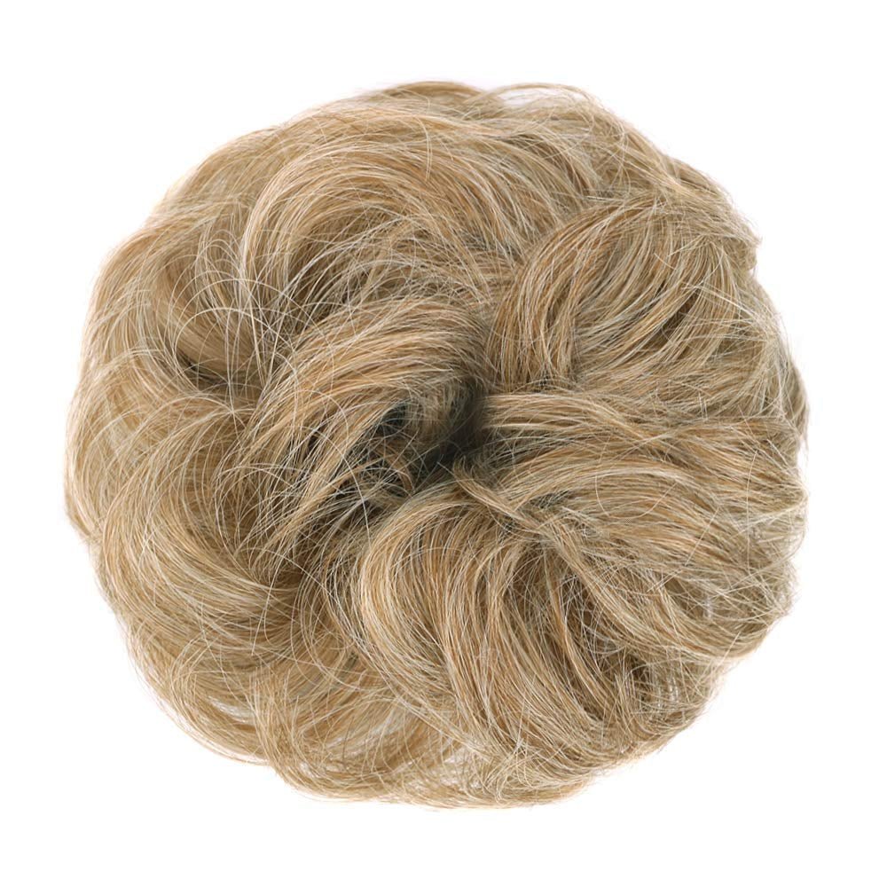 1PCS Messy Hair Bun Hair Scrunchies Extension Curly Wavy Messy Synthetic Chignon for Women (27/613) - WORLD TIME VISITS