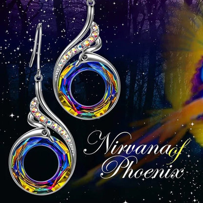 2 colors Woman's ❤️Nirvana of Phoenix❤️  Crystals Earrings ( Blue /  Multi )