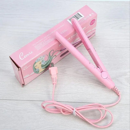 2 in 1 Mini Hair Straightener Ceramic Tourmaline Plate Beauty Flat Iron Heating Curler