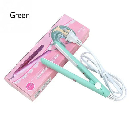 2 in 1 Mini Hair Straightener Ceramic Tourmaline Plate Beauty Flat Iron Heating Curler