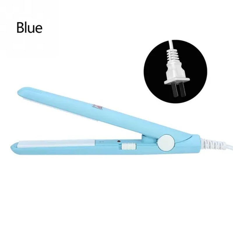 2 in 1 Mini Hair Straightener Ceramic Tourmaline Plate Beauty Flat Iron Heating Curler
