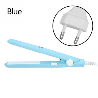 2 in 1 Mini Hair Straightener Ceramic Tourmaline Plate Beauty Flat Iron Heating Curler