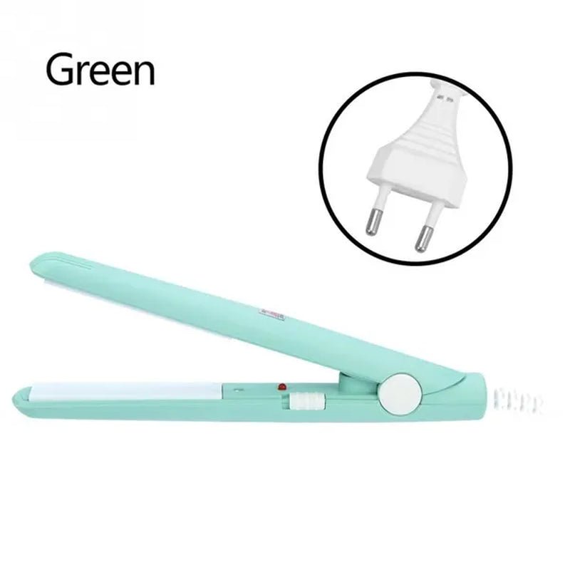 2 in 1 Mini Hair Straightener Ceramic Tourmaline Plate Beauty Flat Iron Heating Curler