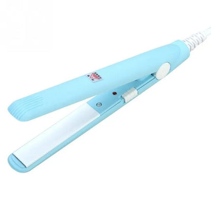2 in 1 Mini Hair Straightener Ceramic Tourmaline Plate Beauty Flat Iron Heating Curler
