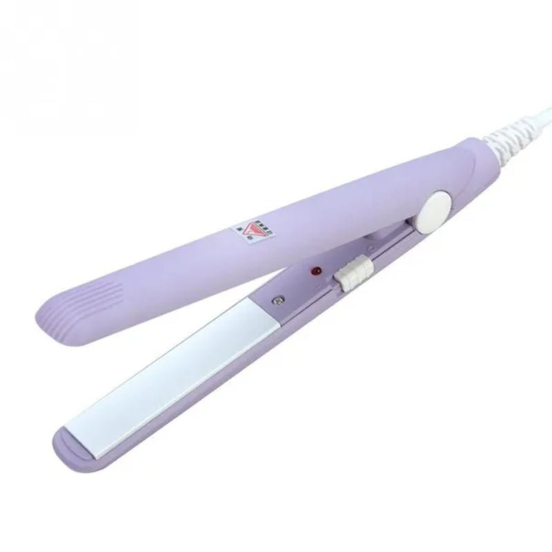 2 in 1 Mini Hair Straightener Ceramic Tourmaline Plate Beauty Flat Iron Heating Curler