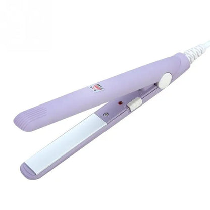 2 in 1 Mini Hair Straightener Ceramic Tourmaline Plate Beauty Flat Iron Heating Curler