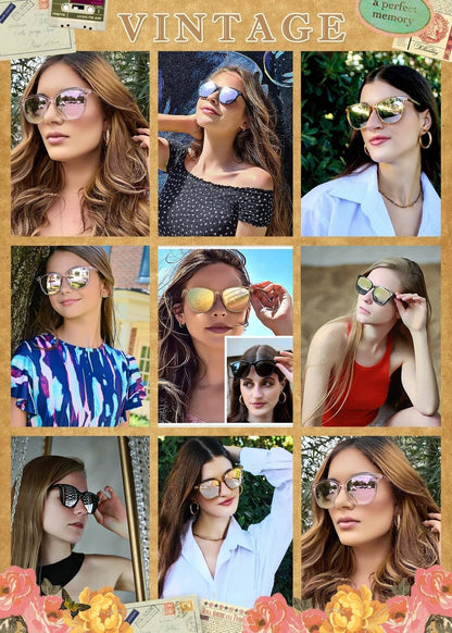 2 Packs Sunglasses for Women Polarized UV400 Protection Lens Big Frame Fashion Glasses Trendy Stylish Shade