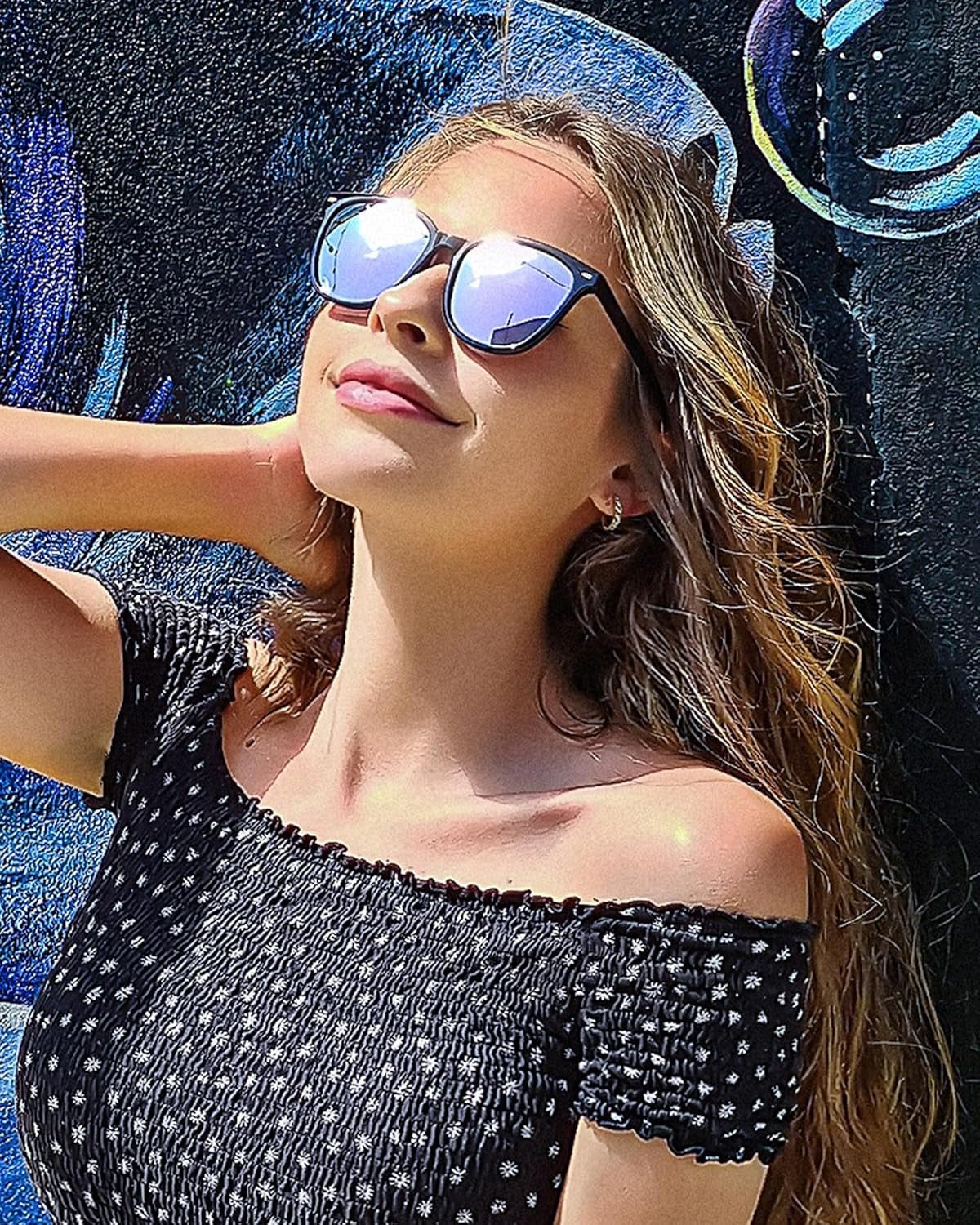 2 Packs Sunglasses for Women Polarized UV400 Protection Lens Big Frame Fashion Glasses Trendy Stylish Shade