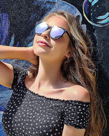 2 Packs Sunglasses for Women Polarized UV400 Protection Lens Big Frame Fashion Glasses Trendy Stylish Shade