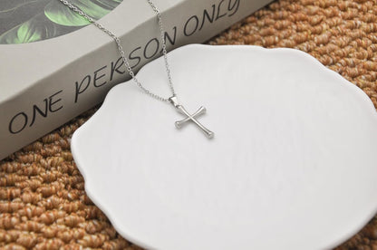 2 Pcs Cross Necklace for Women, Gold/Sterling Silver Plated Dainty Cross Pendant Necklace, Adjustable Chain, Trendy Gold Jewelry Gift for Women and Men