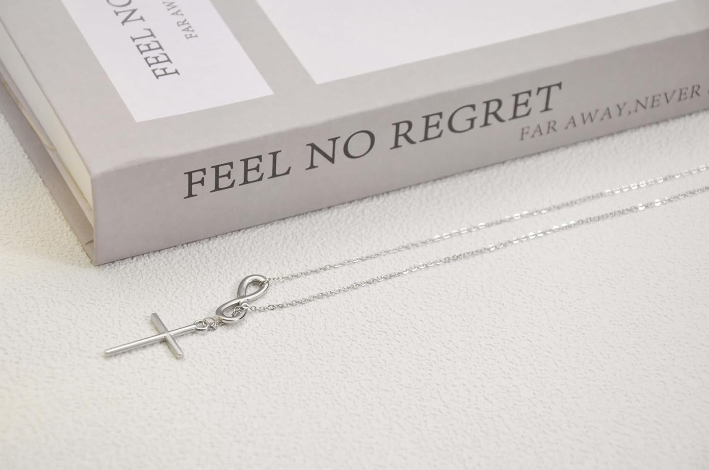 2 Pcs Cross Necklace for Women, Gold/Sterling Silver Plated Dainty Cross Pendant Necklace, Adjustable Chain, Trendy Gold Jewelry Gift for Women and Men