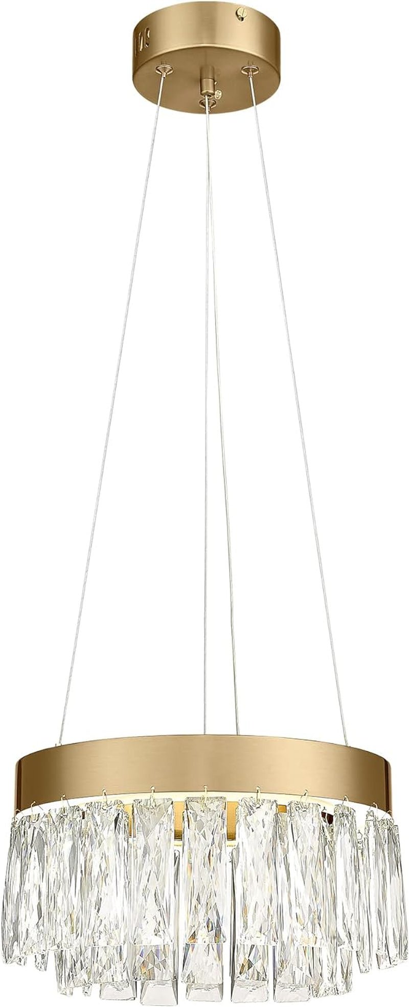 2 - Tier Crystal Gold Chandelier, LED Modern Chandelier, 6000K Cool White Pendant Light for Bedroom Kitchen Dinning Room Entryway, CC5612 - LED - BG - WORLD TIME VISITS