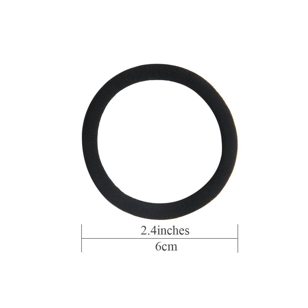 20 PCS Thick Seamless Hair Ties for Curly Heavy and Long Hair Brown Hair Elastics for Women Men and Girls Big Pony Tails Holders (5 Cm in Diameter, 1 Cm in Width)