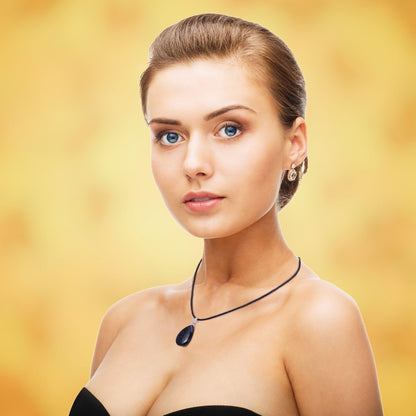20 Pieces Stone Pendants Water Drop Shape Beads Crystal Quartz Stone Charm with 18 Inch Imitation Leather Cord Chain for Necklace Jewelry Making